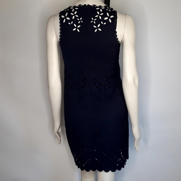 J.Crew Eyelet Blue lined dress Sz 00 - Picture 4 of 6